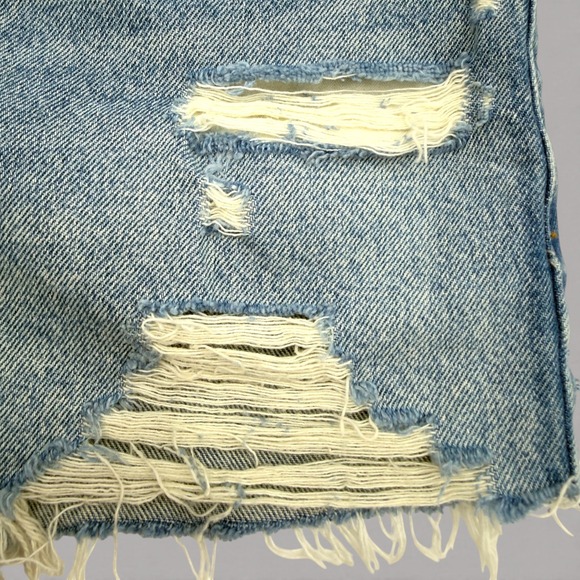 Abercrombie & Fitch Annie High Rise Shorts Womens 27 Distressed Frayed Denim NWT - Picture 4 of 14